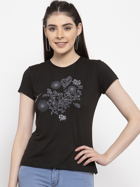 

armure Women Black Printed Top
