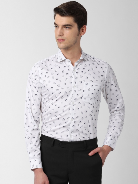 

Peter England Men White Regular Fit Printed Formal Shirt