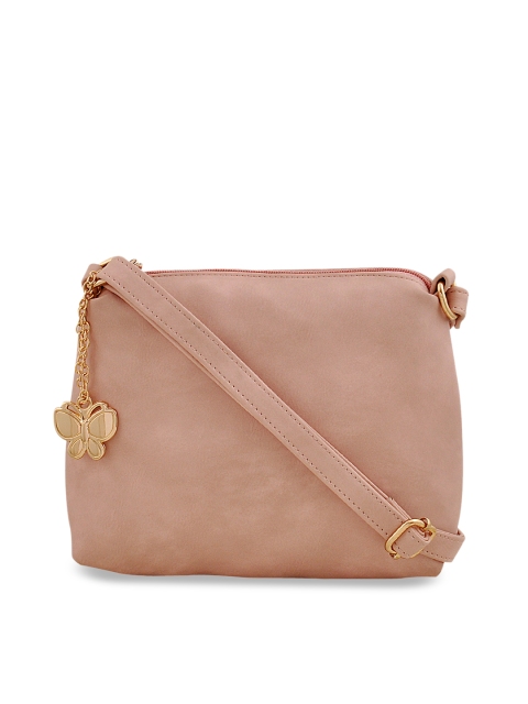 

Butterflies Peach-Coloured Solid Sling Bag
