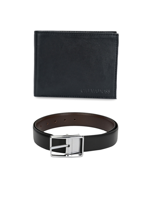 

Calvadoss Men Black & Brown Premium Belt & Wallet Accessory Gift Set
