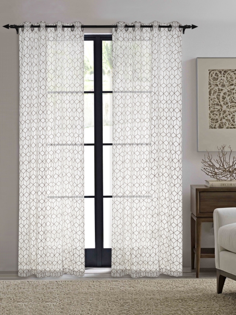 

Deco Window White Set of 2 Door Curtains