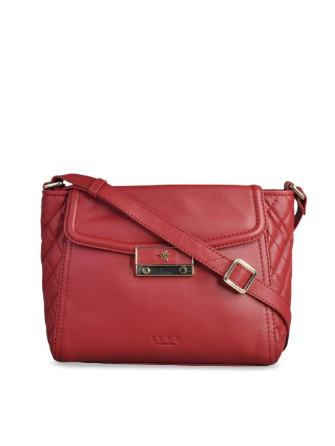 

ILEX Red Solid Leather Sling Bag