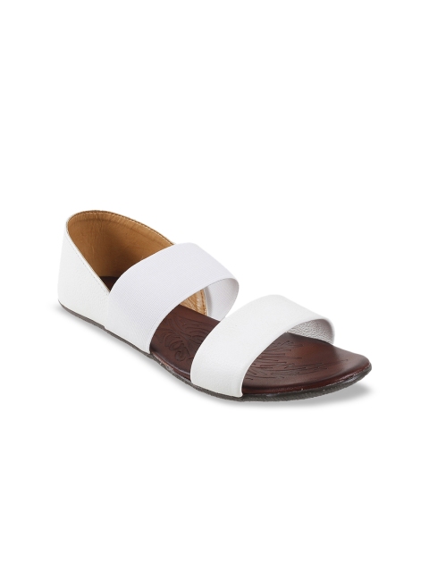 Metro Women White Solid Open Toe Flats