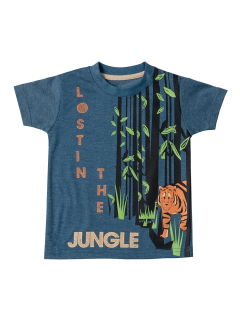 

Kid Studio Boys Blue Printed Round Neck T-shirt