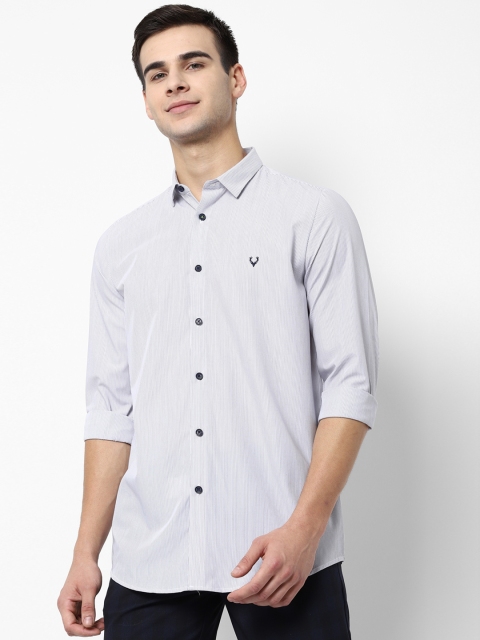

Allen Solly Men White Slim Fit Striped Casual Shirt