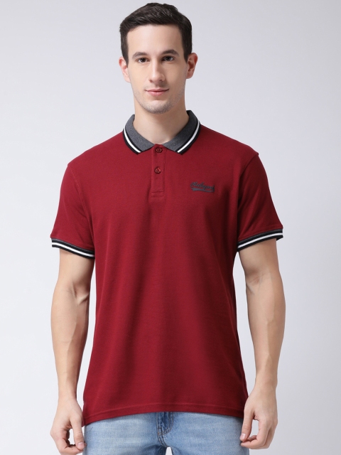 

Club York Men Red Solid Polo Collar T-shirt