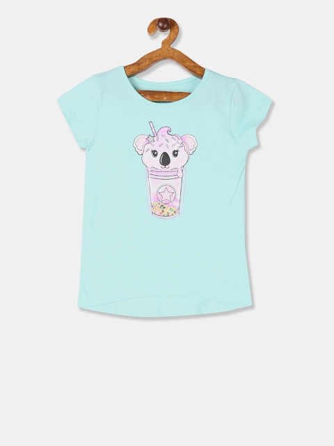 

The Childrens Place Girls Blue Printed Top