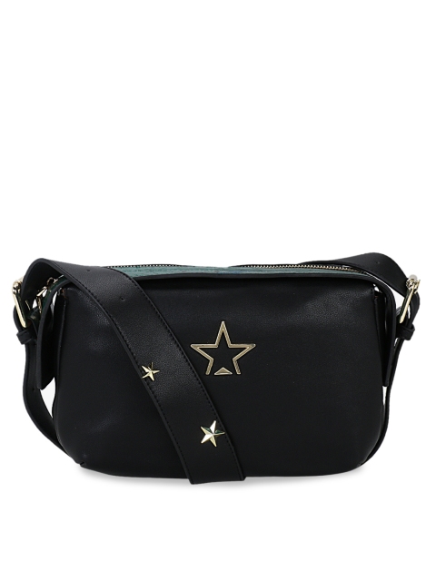 

Satchel Bags Black & Green Embellished Sling Bag
