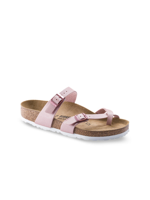 

Birkenstock Women Pink Mayari Birko-Flor One Toe Regular Width Flats