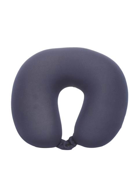 Teakwood Leathers Unisex Blue Solid Memory Foam Travel Neck Pillow