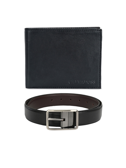 

Calvadoss Men Black Premium Belt and Wallet Accessory Gift Set