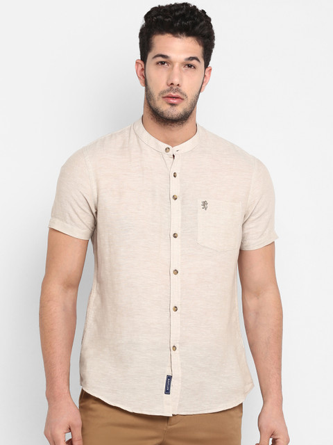 

Red Tape Men Beige Regular Fit Solid Casual Shirt