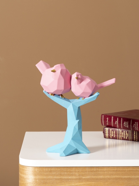 

THEDECORKART Pink & Blue Birds On A Branch Showpiece