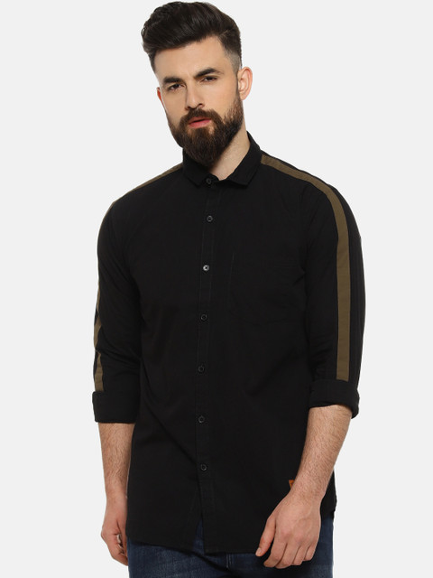 

Campus Sutra Men Black Regular Fit Solid Casual Shirt