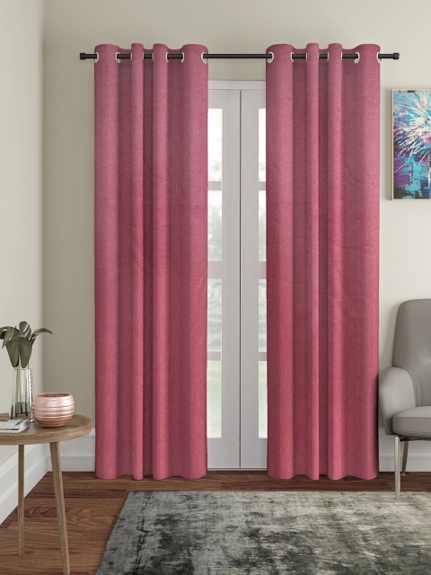 

ROMEE Set of 2 Pink Black Out Door Curtains