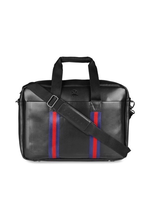 

United Colors of Benetton Unisex Black Colourblocked Laptop Bag