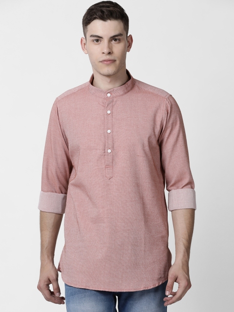 

Cross Court Men Orange Solid Straight Kurta
