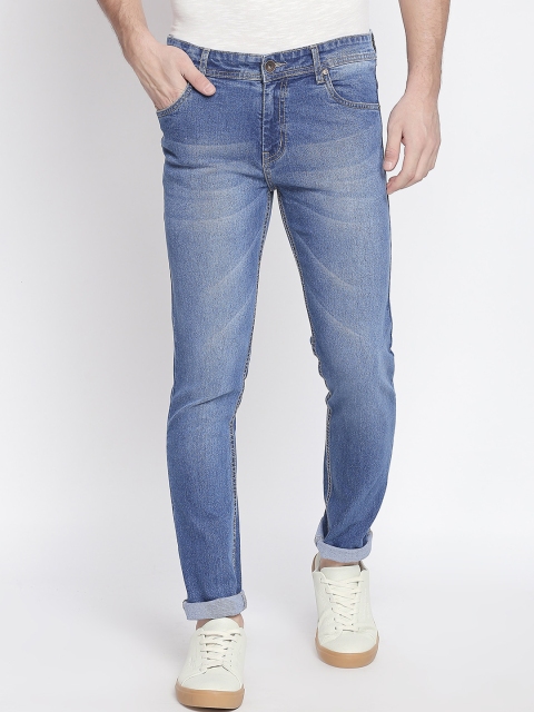High Star Men Blue Slim Fit Mid-Rise Clean Look Stretchable Jeans