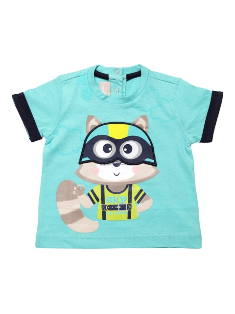 

Chicco Boys Green & Brown Printed Round Neck T-shirt