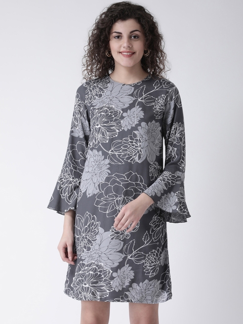 

Leo Sansini Women Grey & White Printed Fit and Flare Dress
