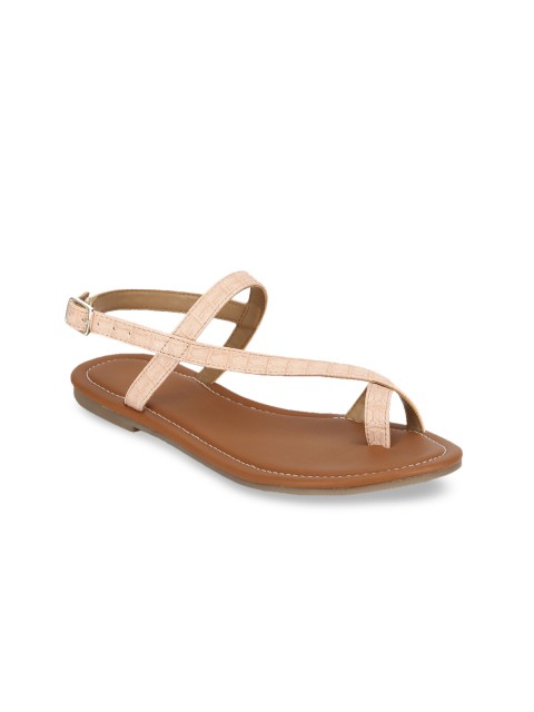 

Truffle Collection Women Nude-Coloured Textured One Toe Flats