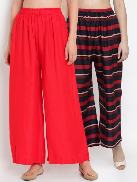 

TAG 7 Women Set of 2 Wide Leg Palazzos, Multi