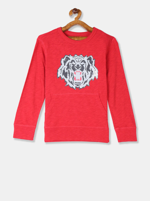 

GAP Boys Red Sequinned Round Neck T-shirt