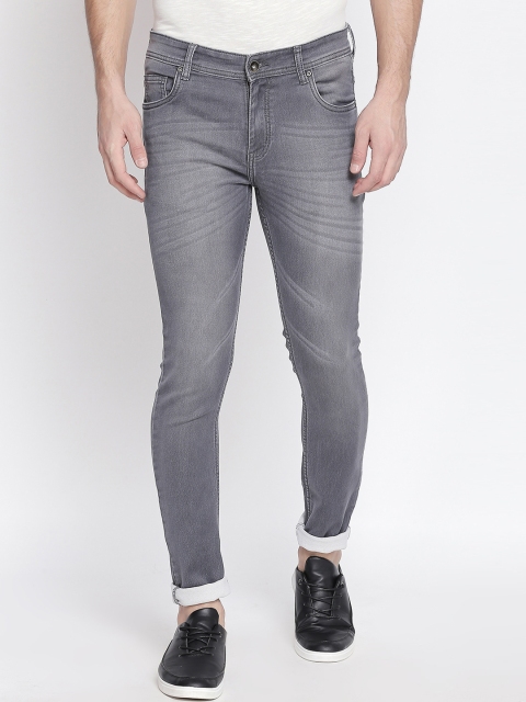 

High Star Men Grey Jogger Mid-Rise Clean Look Stretchable Jeans