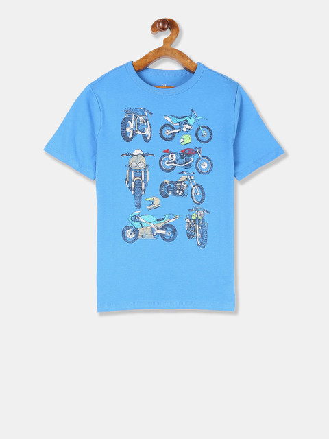 

GAP Boys Blue Printed Round Neck T-shirt