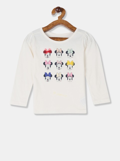

GAP Girls Off-White Printed Round Neck T-shirt