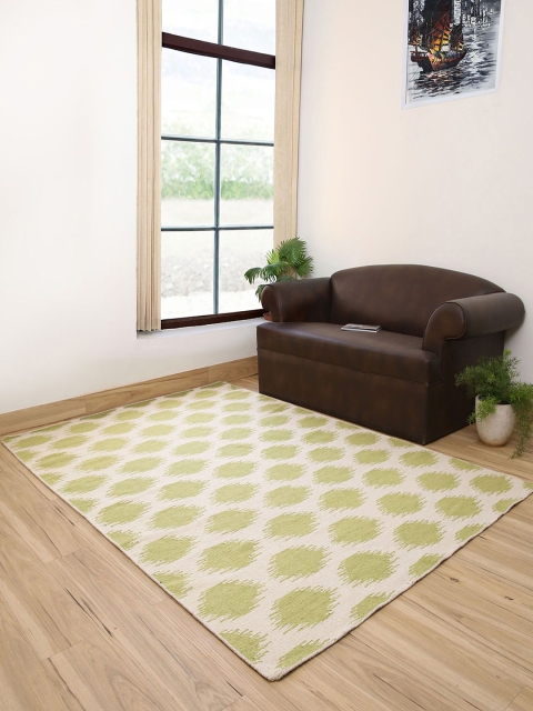 

Jaipur Rugs Green & Beige Printed Modern Woolen Trellis Handmade Carpet