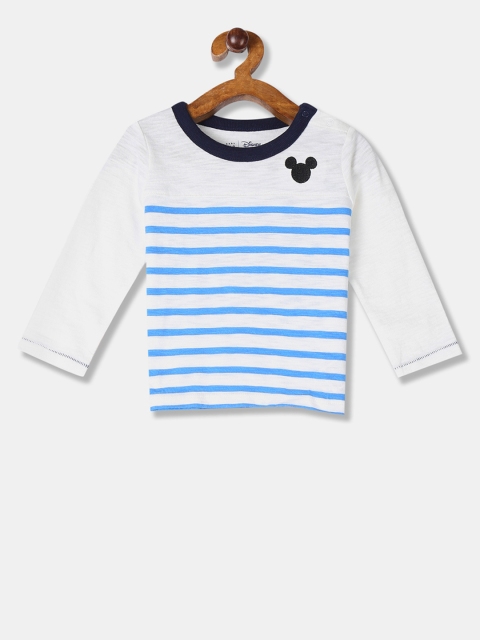 

GAP Boys White Striped Round Neck T-shirt