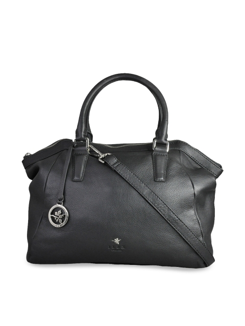 

ILEX Black Solid Handheld Leather Bag