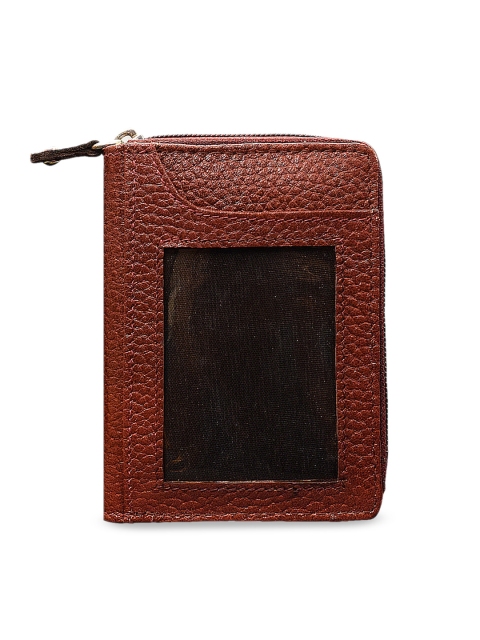 

ABYS Unisex Brown Textured Genuine Leather Card Holder