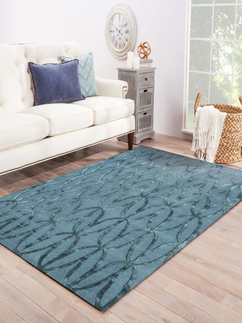 

Jaipur Rugs Teal Blue Geometric Hand-Tufted Carpet