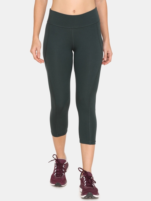 

Zelocity by Zivame Women Green Solid Skinny Fit Capris