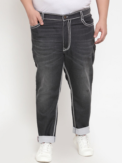 

plusS Men Black Regular Fit Jeans, Grey