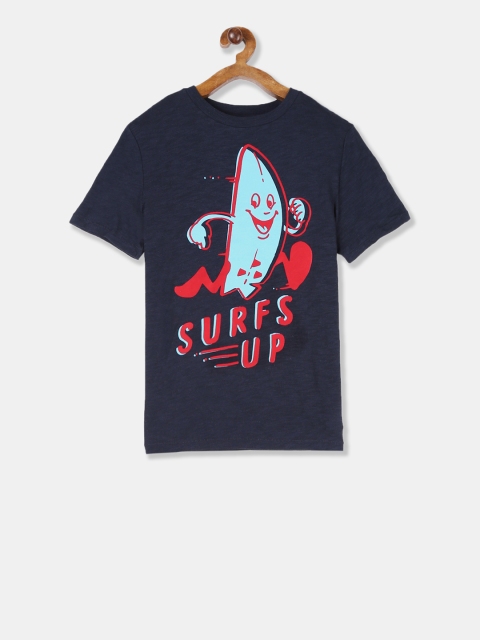 GAP Boys Blue Printed Round Neck T-shirt