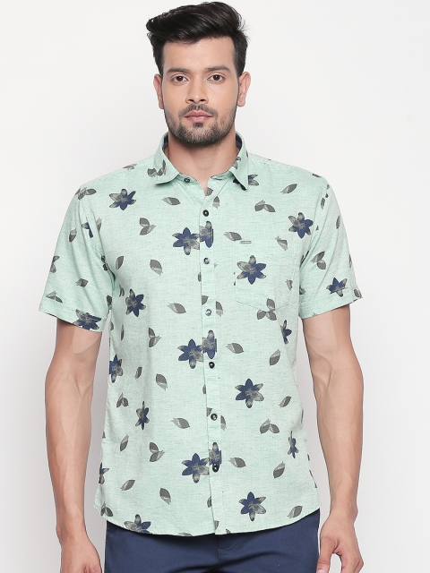 

L.A. SEVEN Men Green Slim Fit Printed Casual Shirt