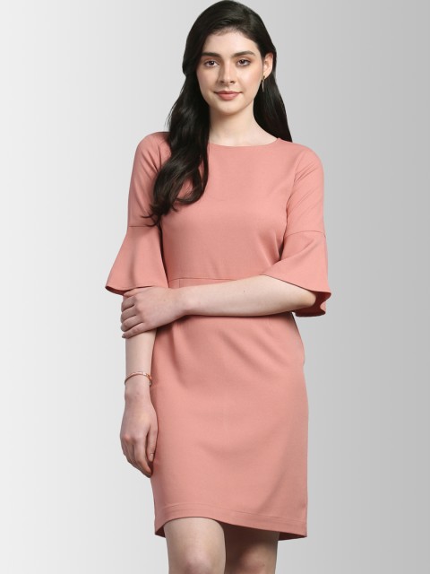 

FableStreet Women Pink Solid Sheath Dress