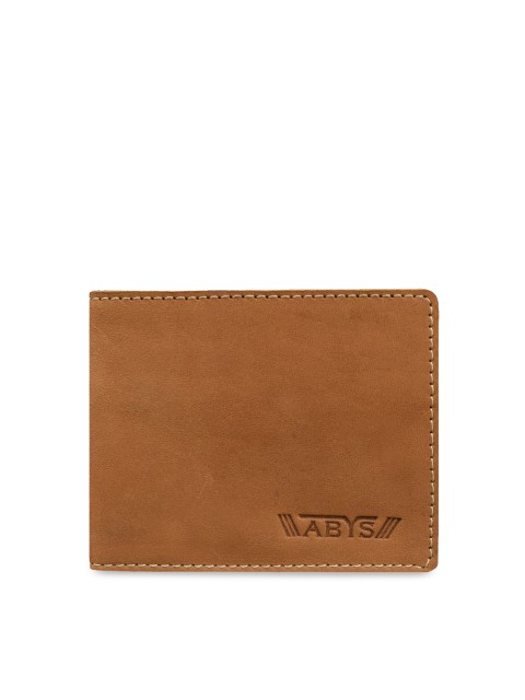 

ABYS Unisex Tan Brown Solid Two Fold Leather Wallet