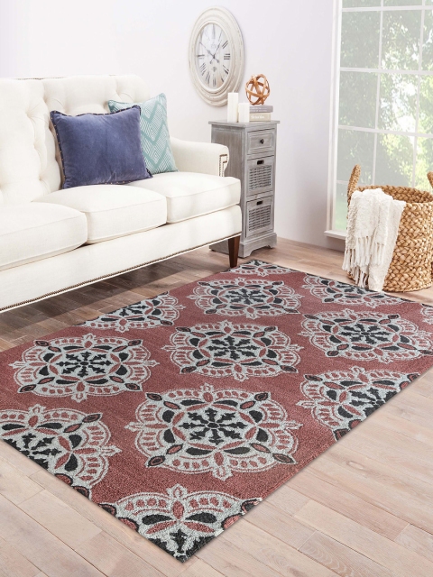 

Jaipur Rugs Brown & Grey Ethnic Motifs Modern Hand-Tufted Carpet