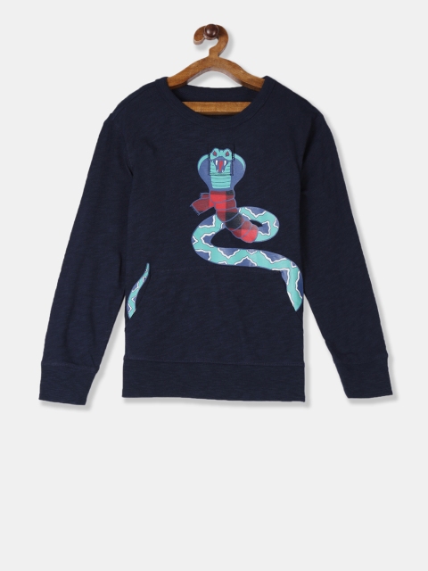 

GAP Boys Blue Printed Round Neck T-shirt