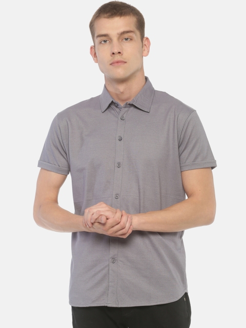 

T-Tog Men Grey Slim Fit Solid Casual Shirt