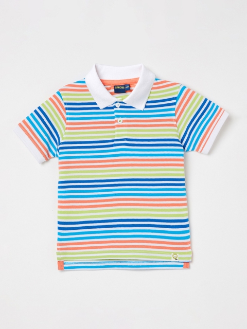 

Juniors by Lifestyle Boys Multicoloured Striped Polo Collar T-shirt, Multi