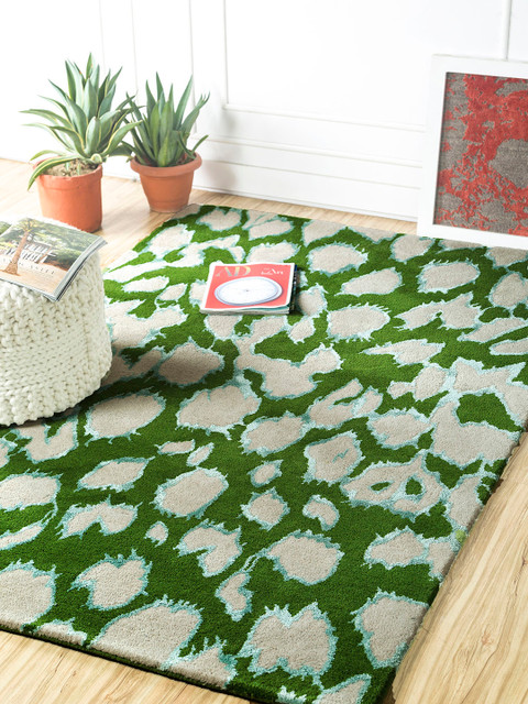 

Jaipur Rugs Green & Cream Coloured Printed Hand-Tufted Carpet