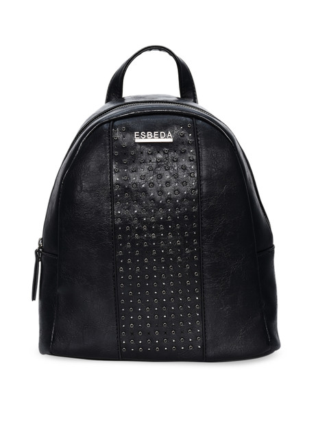 

ESBEDA Women Black Textured Backpack