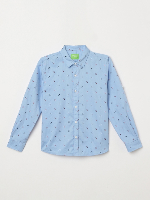

Bossini Boys Blue & Red Regular Fit Printed Casual Shirt