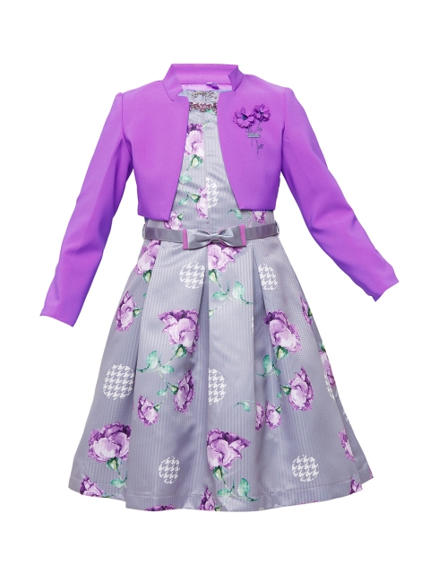 

Tiny Baby Girls Purple Printed A-Line Dress