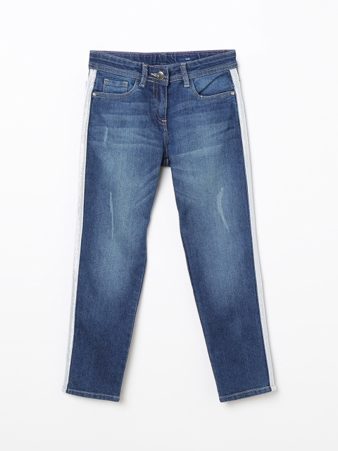 

Fame Forever by Lifestyle Girls Blue Slim Fit Mid-Rise Low Distress Jeans